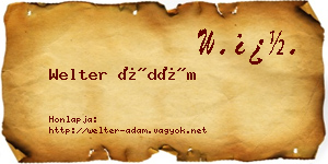 Welter Ádám névjegykártya